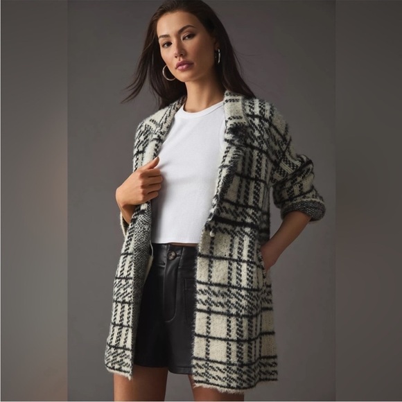 L SPACE Stirling Sweater Coat Couldn't Be Cozier Plaid Size XL - Picture 4 of 16